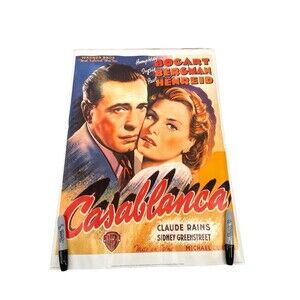 Casablanca 1943 Warner Bros VTG Reprint 80s Movie Poster 21x29” Bogart